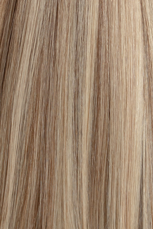 A Neutral Blonde Hair Extension With Level 6 Root And Lowlights