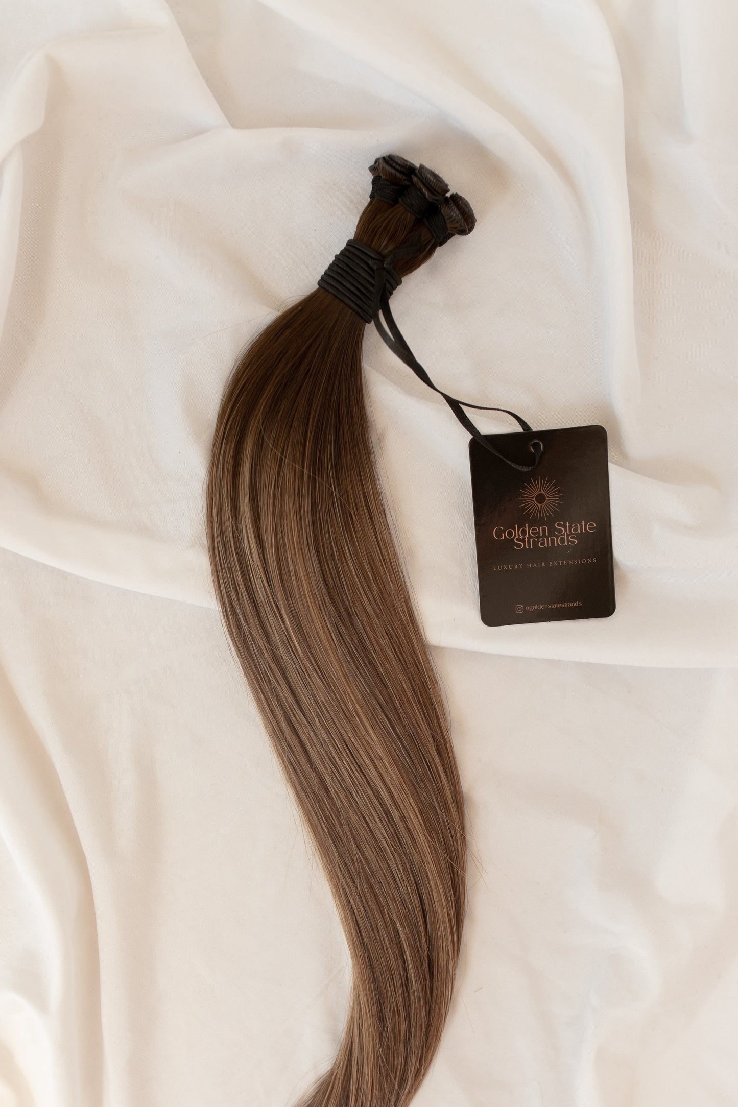 Golden State Strands - High And Low Lightened Bronde Hair Extensions With A Level 4 Root 